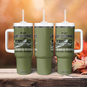 P-47 Thunderbolt WWII Airplane Tumbler With Handle American Muscle Vintage TS02 Print Your Wear