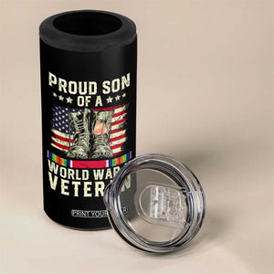 Proud Son Of World War 2 Veteran 4 in 1 Can Cooler Tumbler WWII Vet Pride TS02 Print Your Wear