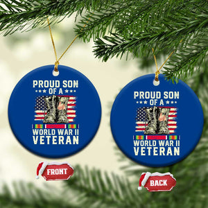 Proud Son Of World War 2 Veteran Ceramic Ornament WWII Vet Pride TS02 1pc Blue Print Your Wear