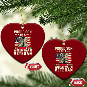 Proud Son Of World War 2 Veteran Ceramic Ornament WWII Vet Pride TS02 Print Your Wear