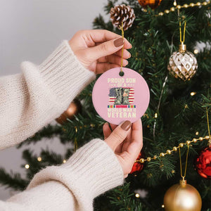 Proud Son Of World War 2 Veteran Ceramic Ornament WWII Vet Pride TS02 1pc Light Pink Print Your Wear