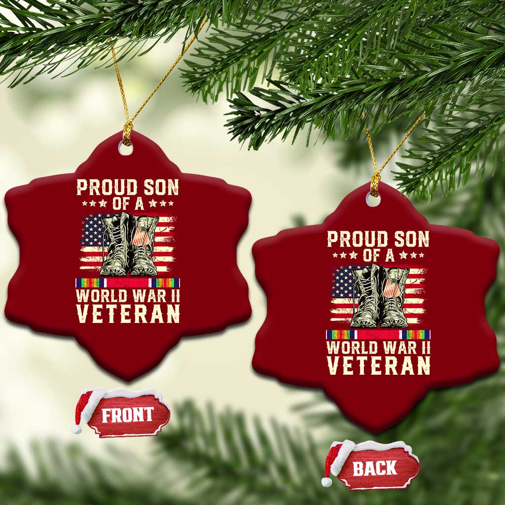 Proud Son Of World War 2 Veteran Ceramic Ornament WWII Vet Pride TS02 Print Your Wear