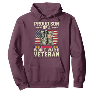 Proud Son Of World War 2 Veteran Hoodie WWII Vet Pride TS02 Maroon Print Your Wear
