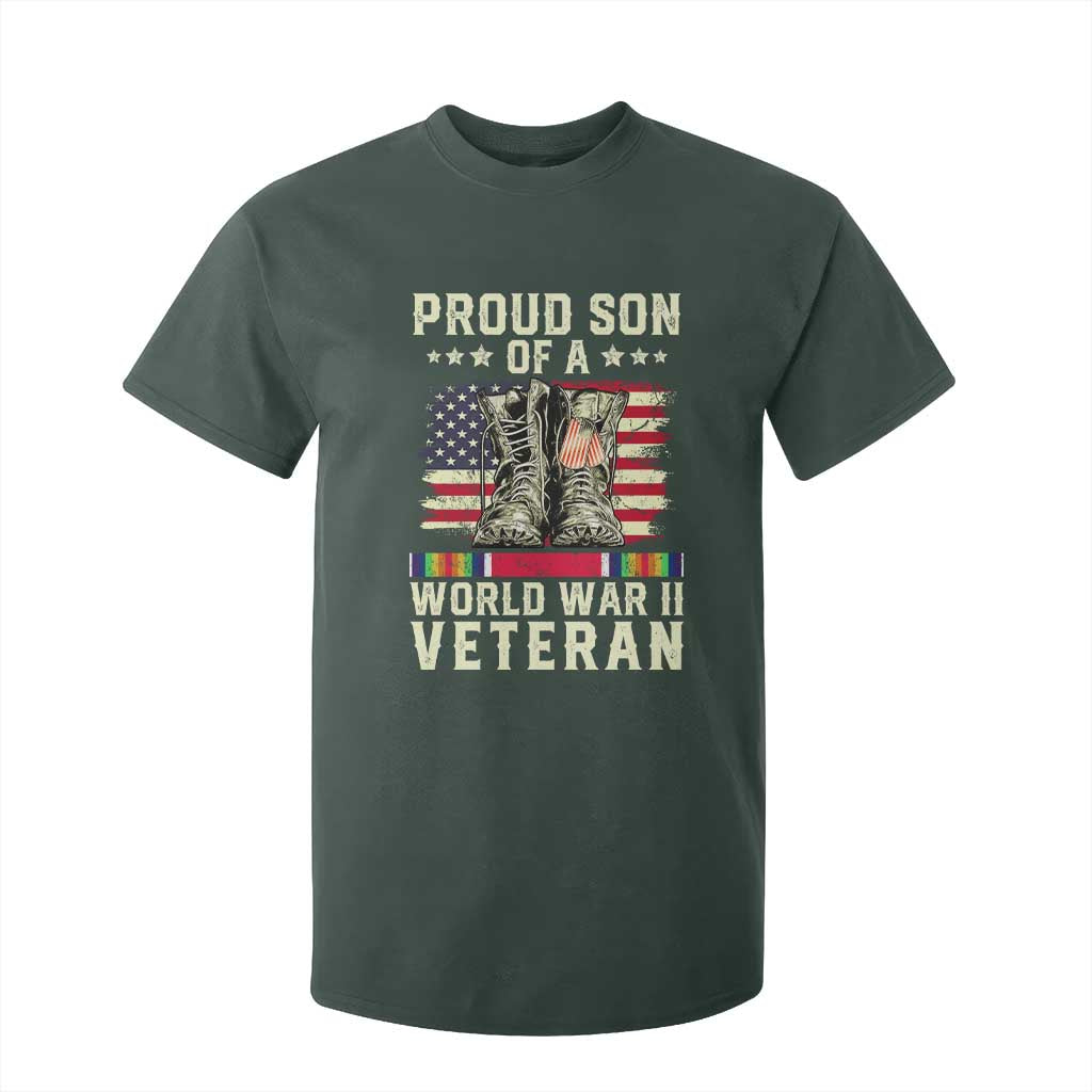 Proud Son Of World War 2 Veteran T Shirt For Kid WWII Vet Pride TS02 Dark Forest Green Print Your Wear