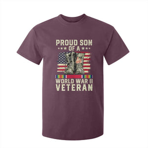 Proud Son Of World War 2 Veteran T Shirt For Kid WWII Vet Pride TS02 Maroon Print Your Wear
