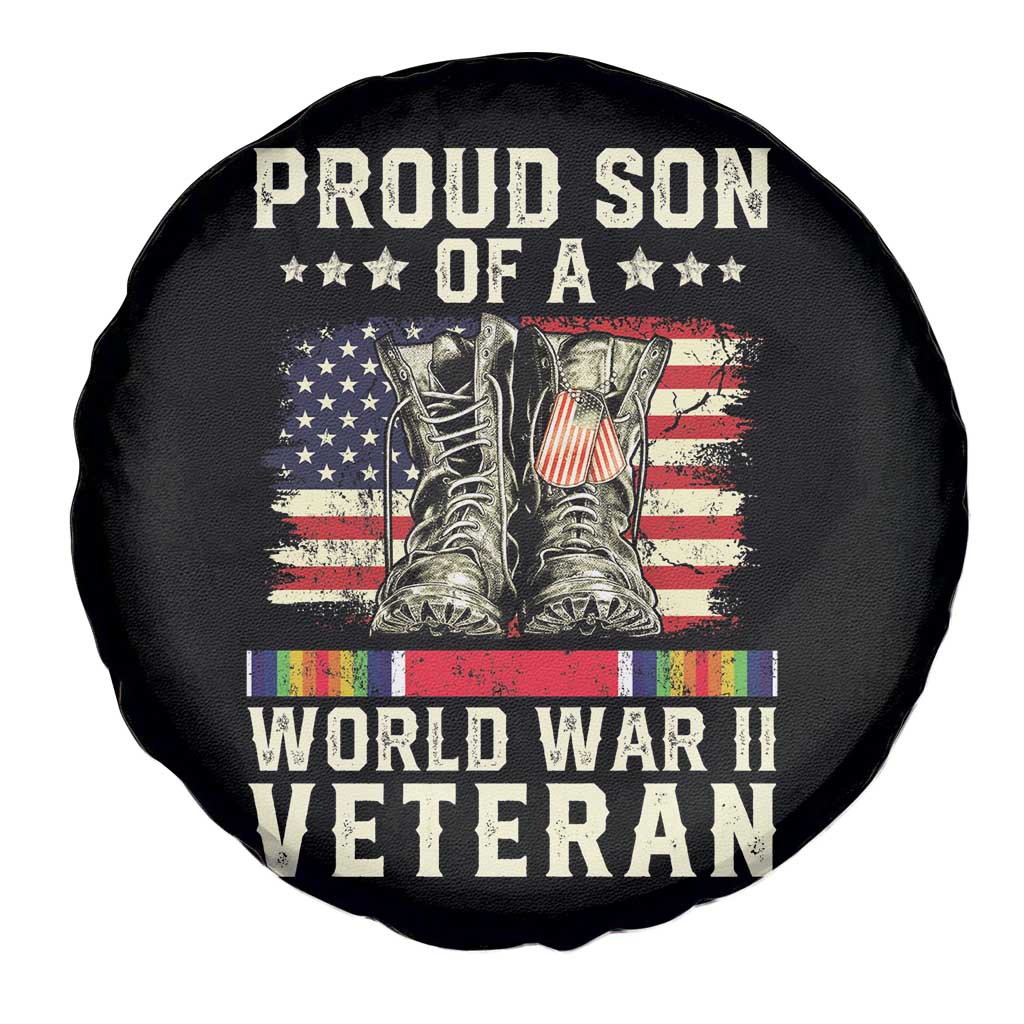 Proud Son Of World War 2 Veteran Spare Tire Cover WWII Vet Pride TS02 Print Your Wear