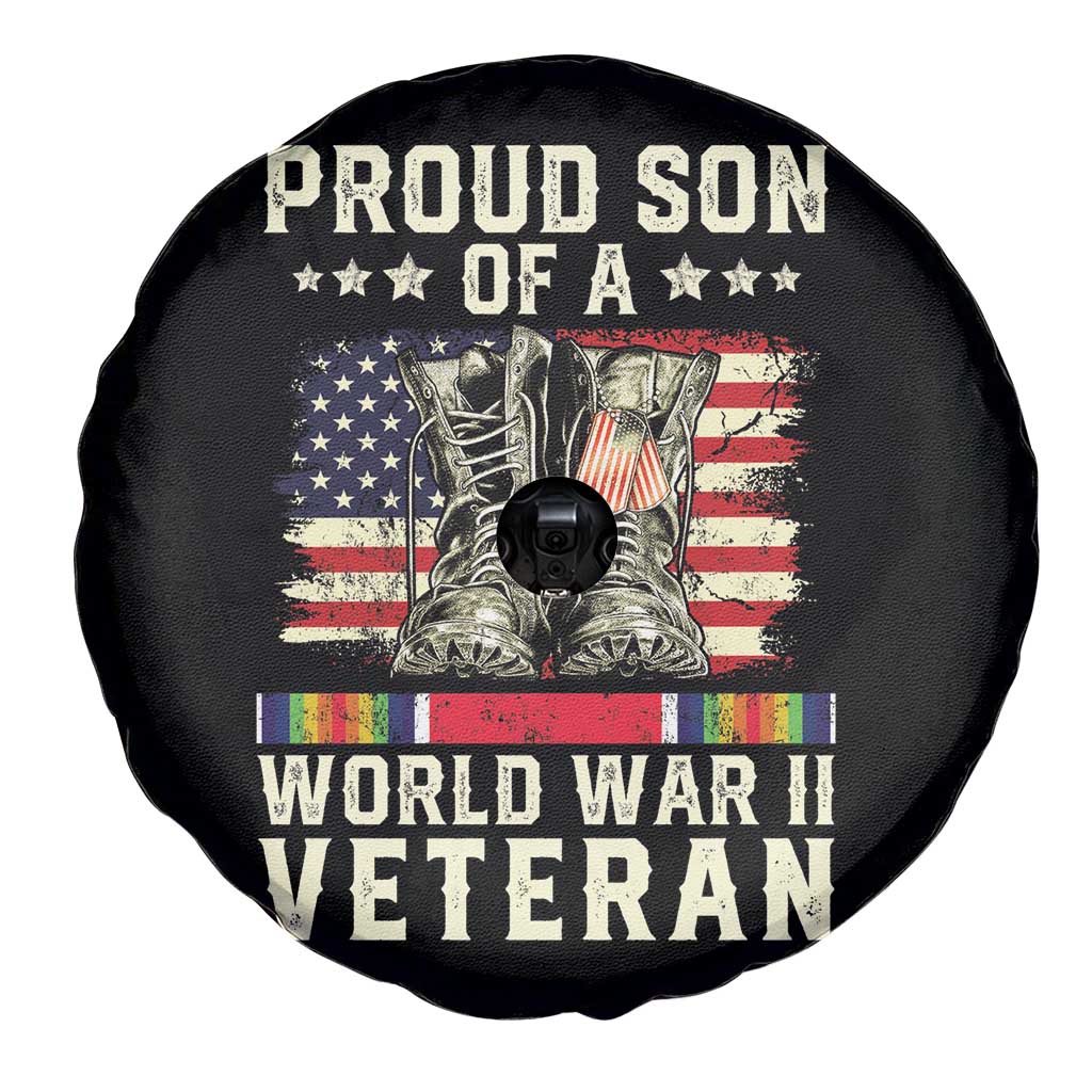 Proud Son Of World War 2 Veteran Spare Tire Cover WWII Vet Pride TS02 Print Your Wear