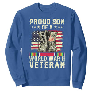 Proud Son Of World War 2 Veteran Sweatshirt WWII Vet Pride TS02 Royal Blue Print Your Wear