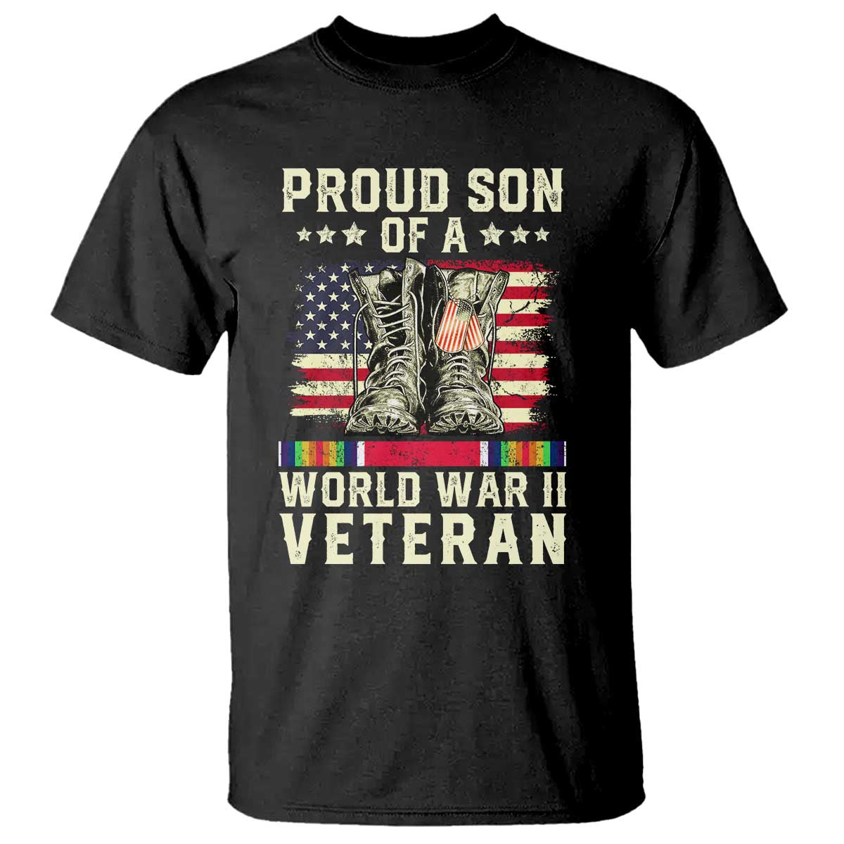 Proud Son Of World War 2 Veteran T Shirt WWII Vet Pride TS02 Black Print Your Wear