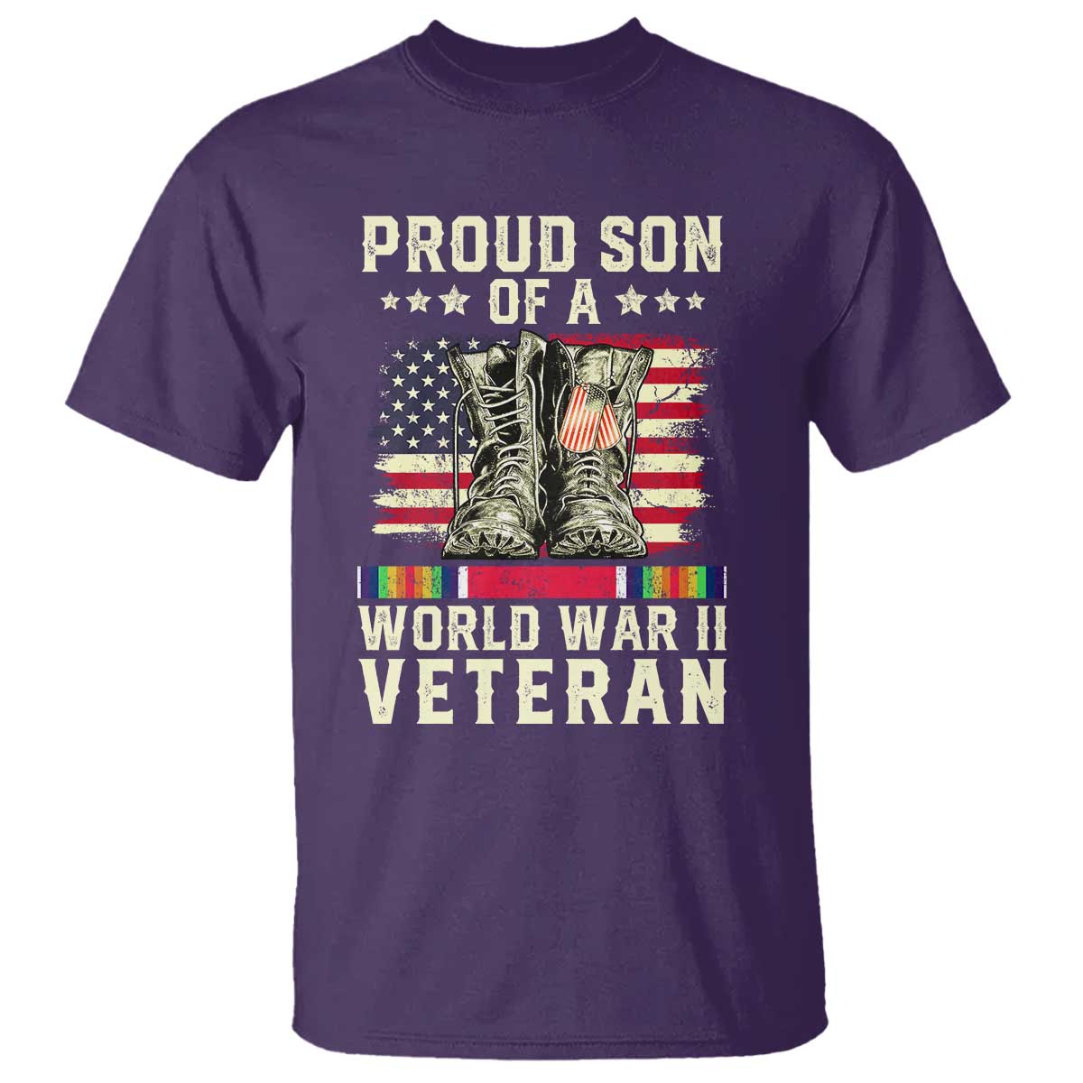 Proud Son Of World War 2 Veteran T Shirt WWII Vet Pride TS02 Purple Print Your Wear
