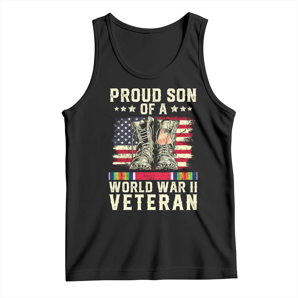 Proud Son Of World War 2 Veteran Tank Top WWII Vet Pride TS02 Black Print Your Wear