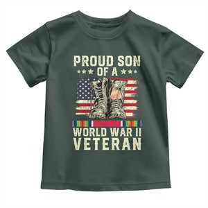 Proud Son Of World War 2 Veteran Toddler T Shirt WWII Vet Pride TS02 Dark Forest Green Print Your Wear