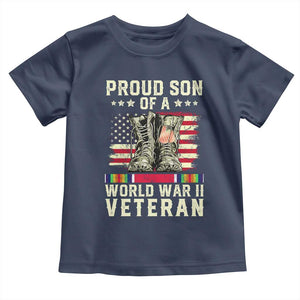 Proud Son Of World War 2 Veteran Toddler T Shirt WWII Vet Pride TS02 Navy Print Your Wear