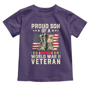 Proud Son Of World War 2 Veteran Toddler T Shirt WWII Vet Pride TS02 Purple Print Your Wear