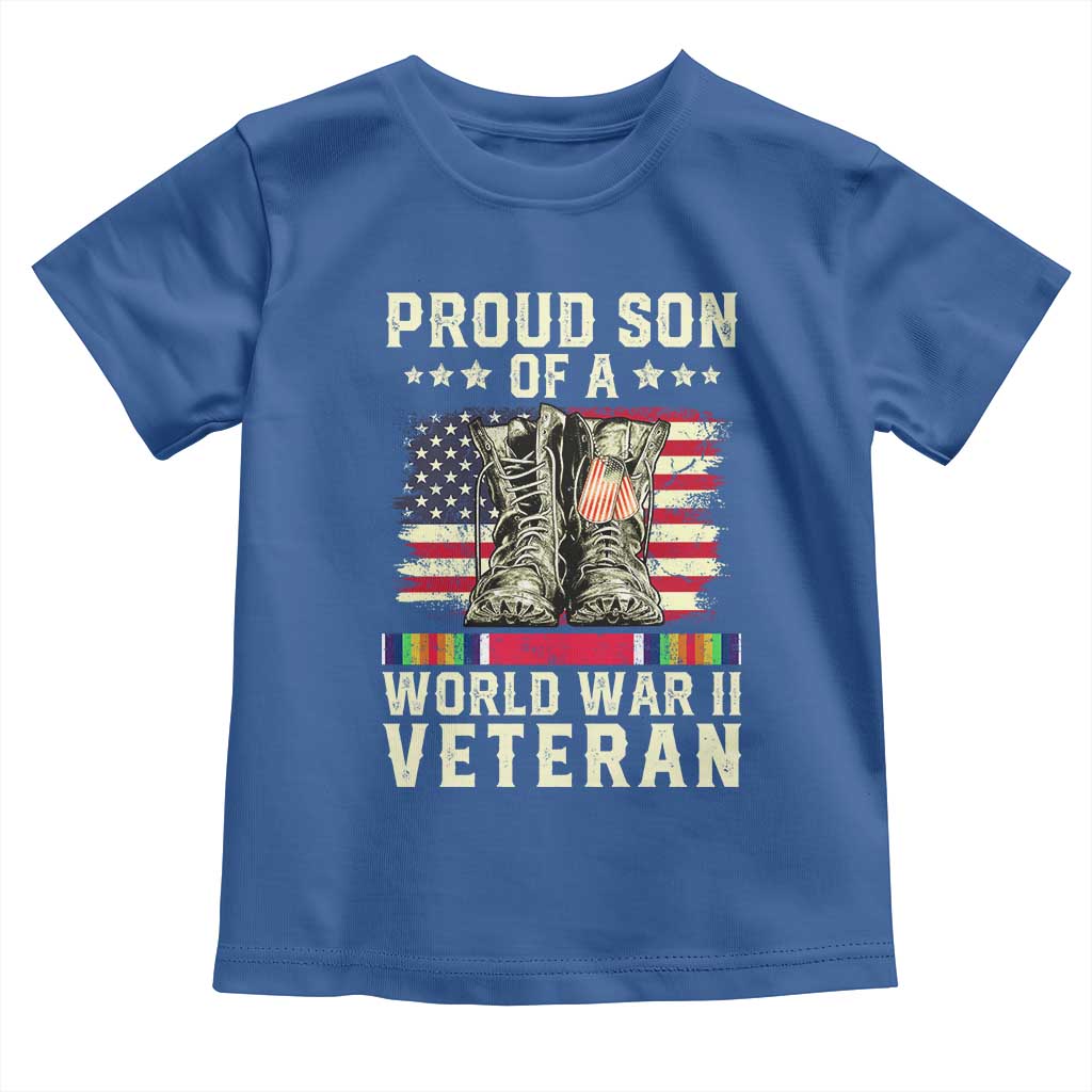 Proud Son Of World War 2 Veteran Toddler T Shirt WWII Vet Pride TS02 Royal Blue Print Your Wear