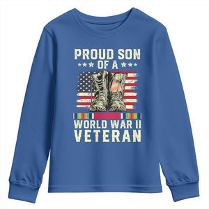 Proud Son Of World War 2 Veteran Youth Sweatshirt WWII Vet Pride TS02 Royal Blue Print Your Wear