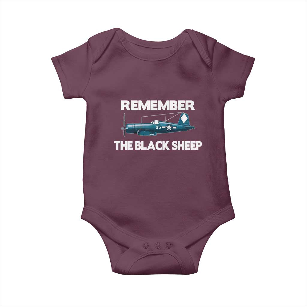 CORSAIR WWII HISTORY Baby Onesie Black Sheep Squadron Pilot TS02 Maroon Print Your Wear