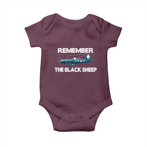 CORSAIR WWII HISTORY Baby Onesie Black Sheep Squadron Pilot TS02 Maroon Print Your Wear