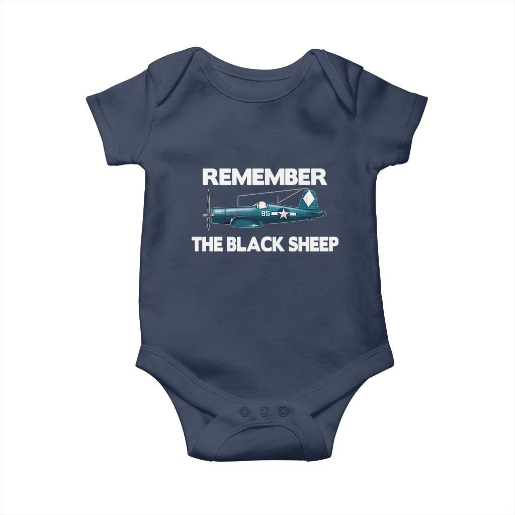 CORSAIR WWII HISTORY Baby Onesie Black Sheep Squadron Pilot TS02 Navy Print Your Wear