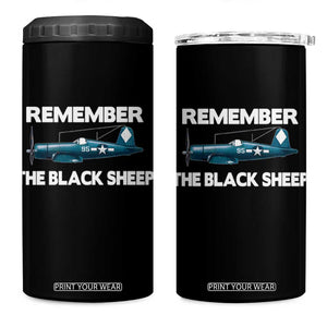 CORSAIR WWII HISTORY 4 in 1 Can Cooler Tumbler Black Sheep Squadron Pilot TS02 One Size: 16 oz Black Print Your Wear