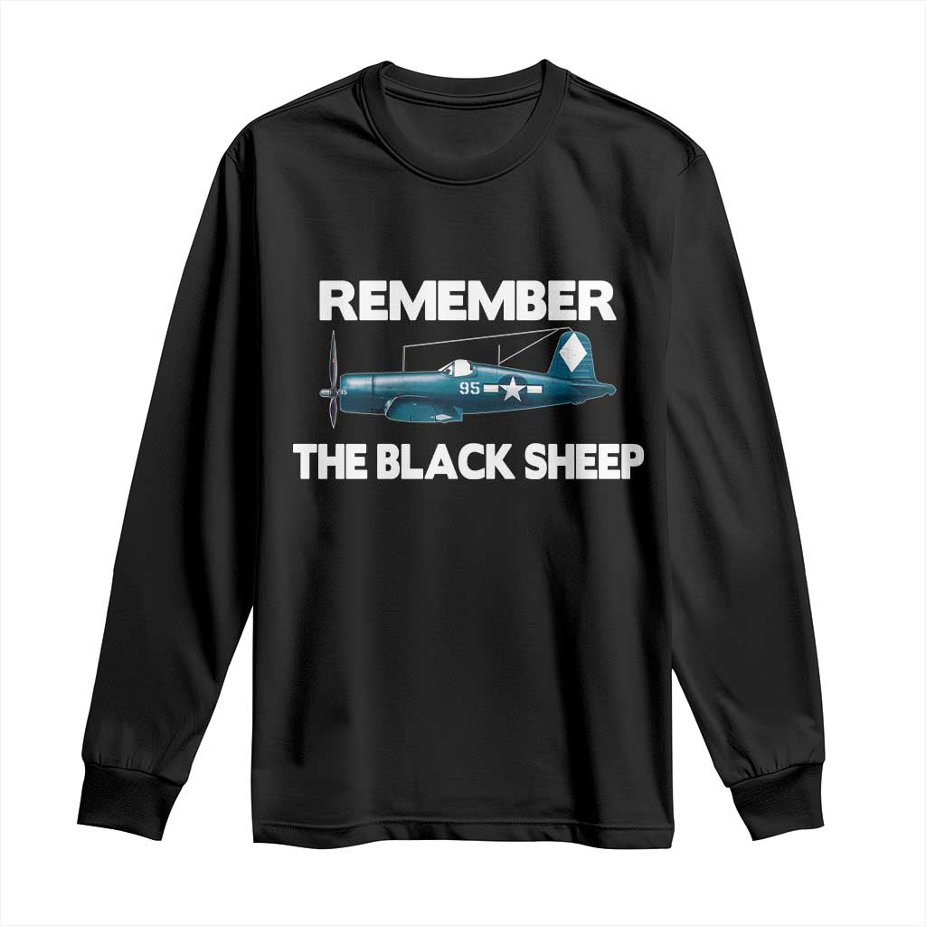 CORSAIR WWII HISTORY Long Sleeve Shirt Black Sheep Squadron Pilot TS02 Black Print Your Wear