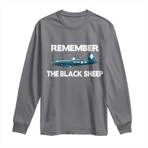 CORSAIR WWII HISTORY Long Sleeve Shirt Black Sheep Squadron Pilot TS02 Charcoal Print Your Wear