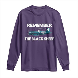 CORSAIR WWII HISTORY Long Sleeve Shirt Black Sheep Squadron Pilot TS02 Purple Print Your Wear