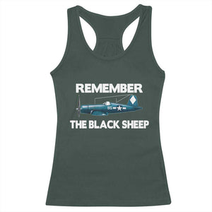 CORSAIR WWII HISTORY Racerback Tank Top Black Sheep Squadron Pilot TS02 Dark Forest Green Print Your Wear