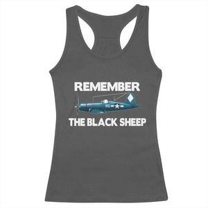 CORSAIR WWII HISTORY Racerback Tank Top Black Sheep Squadron Pilot TS02 Dark Heather Print Your Wear