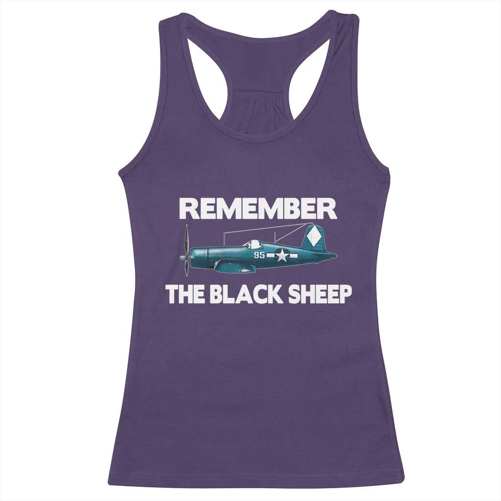 CORSAIR WWII HISTORY Racerback Tank Top Black Sheep Squadron Pilot TS02 Purple Print Your Wear