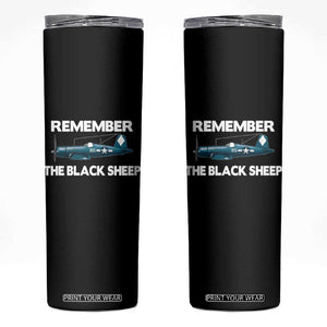 CORSAIR WWII HISTORY Skinny Tumbler Black Sheep Squadron Pilot TS02 Black Print Your Wear