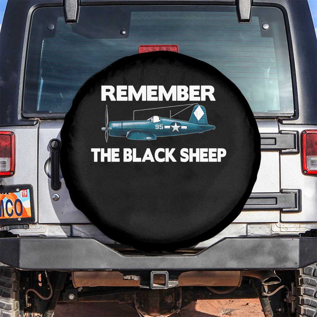 CORSAIR WWII HISTORY Spare Tire Cover Black Sheep Squadron Pilot TS02 No hole Black Print Your Wear
