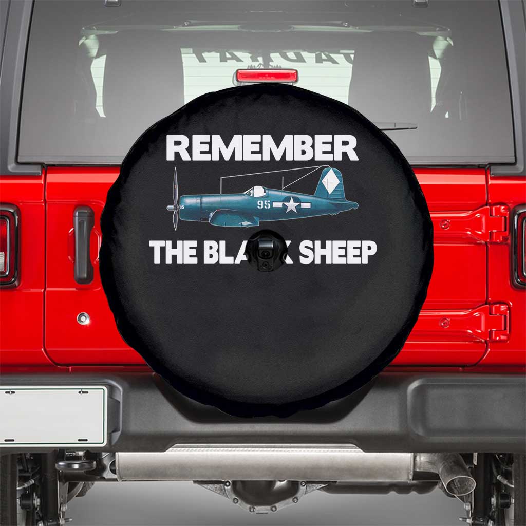 CORSAIR WWII HISTORY Spare Tire Cover Black Sheep Squadron Pilot TS02 Black Print Your Wear