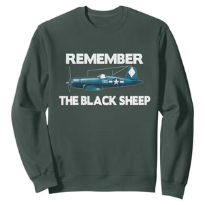 CORSAIR WWII HISTORY Sweatshirt Black Sheep Squadron Pilot TS02 Dark Forest Green Print Your Wear