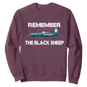 CORSAIR WWII HISTORY Sweatshirt Black Sheep Squadron Pilot TS02 Maroon Print Your Wear