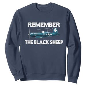 CORSAIR WWII HISTORY Sweatshirt Black Sheep Squadron Pilot TS02 Navy Print Your Wear