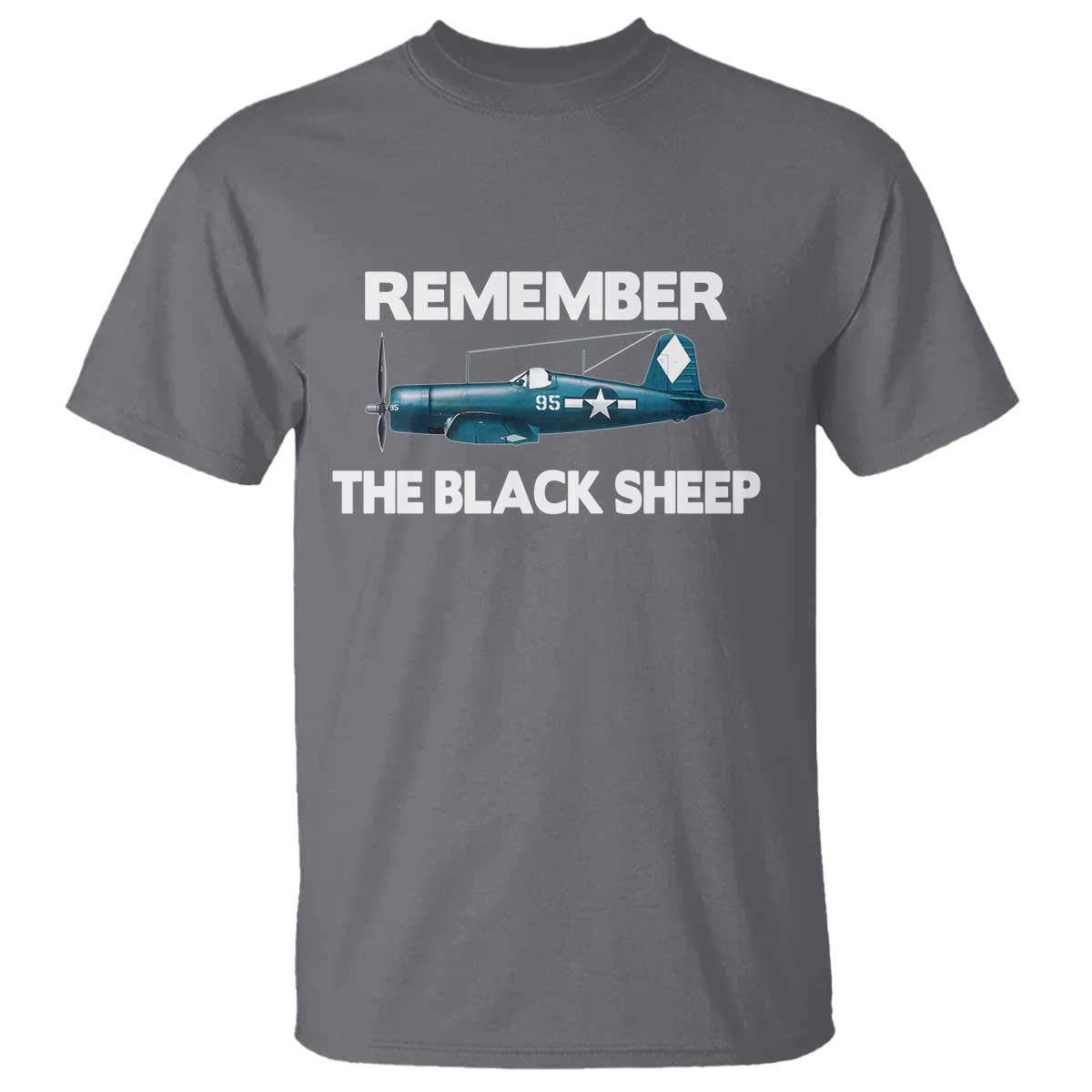 CORSAIR WWII HISTORY T Shirt Black Sheep Squadron Pilot TS02 Charcoal Print Your Wear