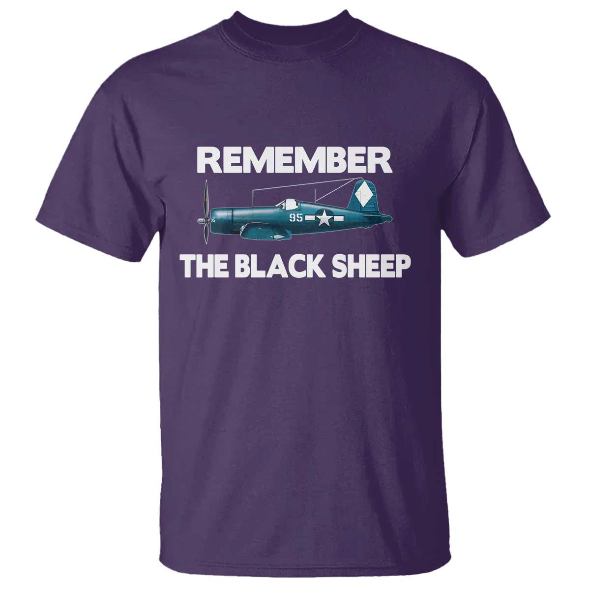 CORSAIR WWII HISTORY T Shirt Black Sheep Squadron Pilot TS02 Purple Print Your Wear