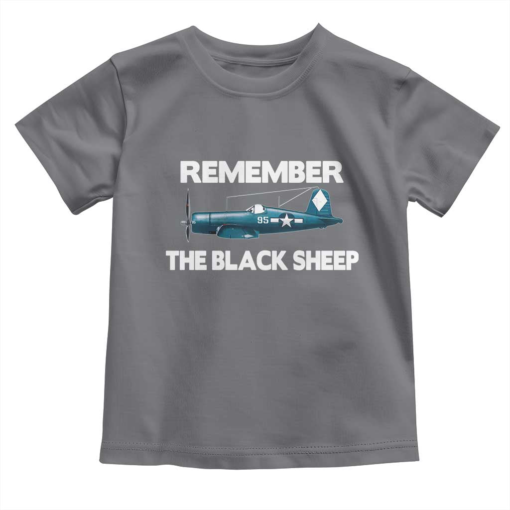 CORSAIR WWII HISTORY Toddler T Shirt Black Sheep Squadron Pilot TS02 Charcoal Print Your Wear