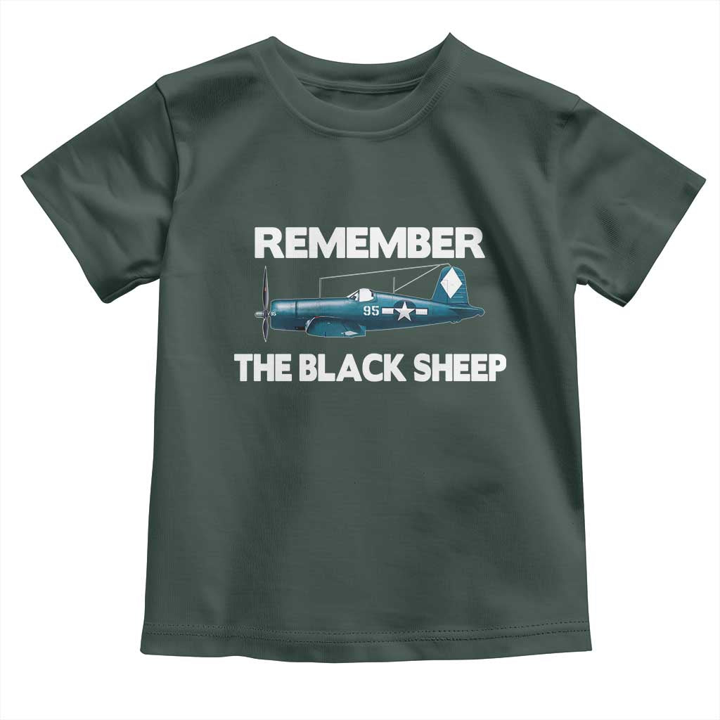 CORSAIR WWII HISTORY Toddler T Shirt Black Sheep Squadron Pilot TS02 Dark Forest Green Print Your Wear
