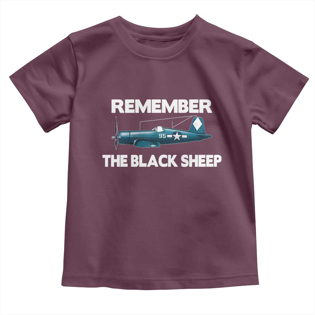 CORSAIR WWII HISTORY Toddler T Shirt Black Sheep Squadron Pilot TS02 Maroon Print Your Wear