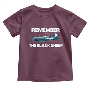 CORSAIR WWII HISTORY Toddler T Shirt Black Sheep Squadron Pilot TS02 Maroon Print Your Wear