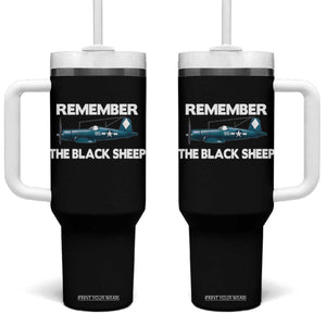 CORSAIR WWII HISTORY Tumbler With Handle Black Sheep Squadron Pilot TS02 One Size: 40 oz Black Print Your Wear