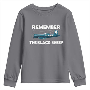 CORSAIR WWII HISTORY Youth Sweatshirt Black Sheep Squadron Pilot TS02 Charcoal Print Your Wear