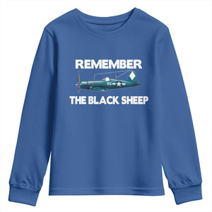 CORSAIR WWII HISTORY Youth Sweatshirt Black Sheep Squadron Pilot TS02 Royal Blue Print Your Wear