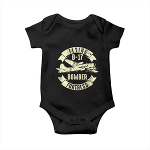 Vintage B-17 Bomber WW2 Aircraft Baby Onesie Plane Aviation Fighter Airplane Retro Grunge TS02 Black Print Your Wear