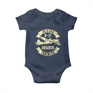 Vintage B-17 Bomber WW2 Aircraft Baby Onesie Plane Aviation Fighter Airplane Retro Grunge TS02 Navy Print Your Wear