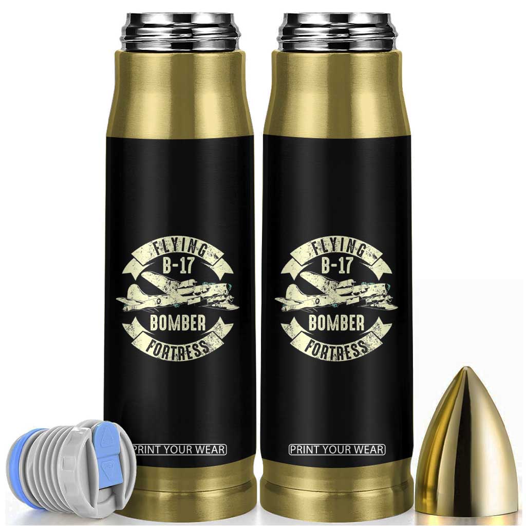 Vintage B-17 Bomber WW2 Aircraft Bullet Tumbler Plane Aviation Fighter Airplane Retro Grunge TS02 Black Print Your Wear