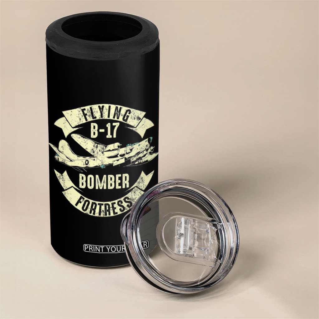 Vintage B-17 Bomber WW2 Aircraft 4 in 1 Can Cooler Tumbler Plane Aviation Fighter Airplane Retro Grunge TS02 Print Your Wear