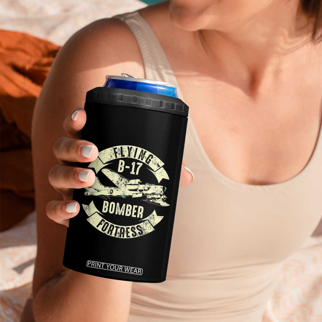 Vintage B-17 Bomber WW2 Aircraft 4 in 1 Can Cooler Tumbler Plane Aviation Fighter Airplane Retro Grunge TS02 Print Your Wear